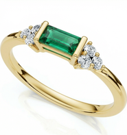 Bliss Diamond 1/3Ct Thin Emerald Diamond Stackable Wedding Ring 14k Gold Lab Grown