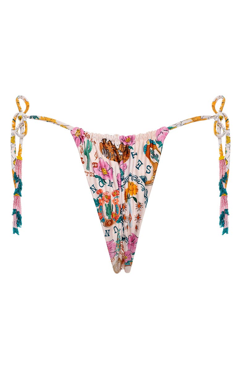 Agua Bendita Alexis Nopal Reversible Bikini Bottoms, Alternate, color, Ivory