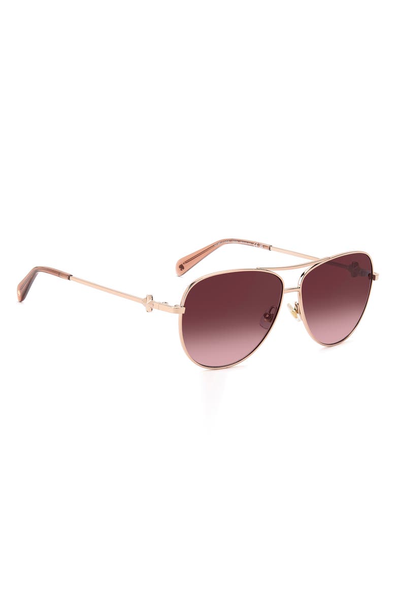 Kate Spade New York melly 60mm gradient pilot sunglasses, Alternate, color, Rose Gold/ Pink Ds