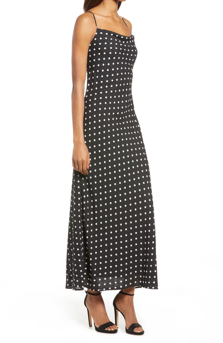 Bardot Dot Midi Dress, Alternate, color, 