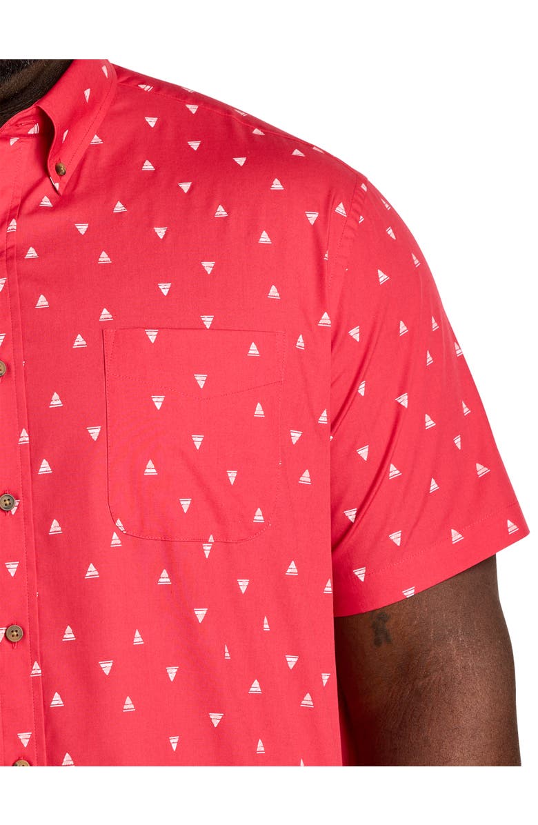 Harbor Bay by DXL Big & Tall Easy-Care Geometric Sailboat Print Sport Shirt, Alternate, color,
