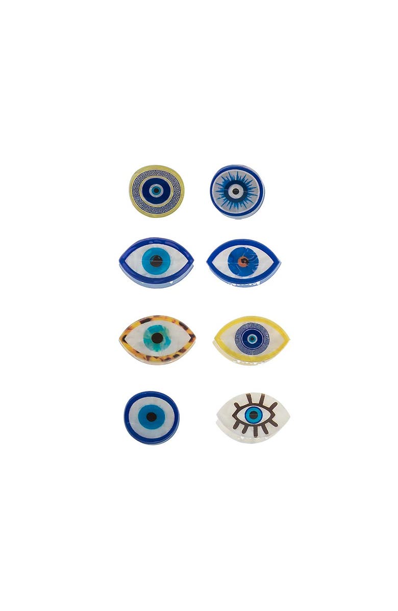 BY ADINA EDEN Evil Eye Mini Claw Clip Set, Main, color, Multi Color