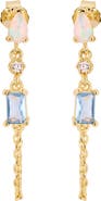ATHRA LUXE Multi Stone Chain Drop Earring