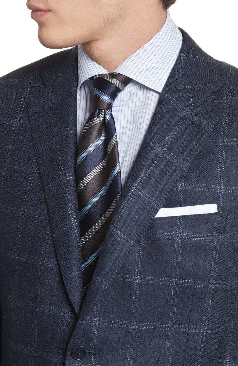 Canali Classic Fit Windowpane Wool & Cashmere Sport Coat, Alternate, color,