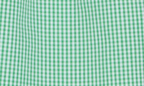 Tommy Hilfiger Micro Check Sleeveless Cotton Shirtdress In Fern Green/bright White