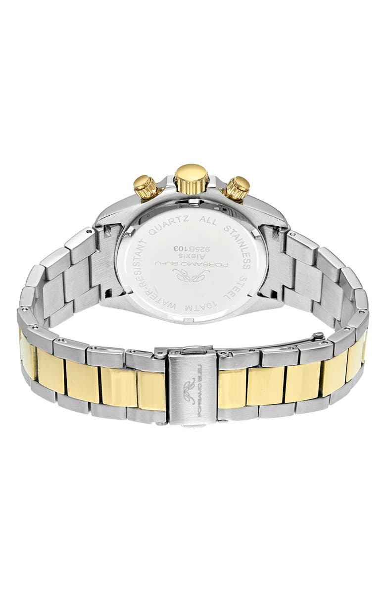 PORSAMO BLEU Alexis Two-Tone Multifunction Bracelet Watch, 37mm, Alternate, color, Two-Tone/ Green