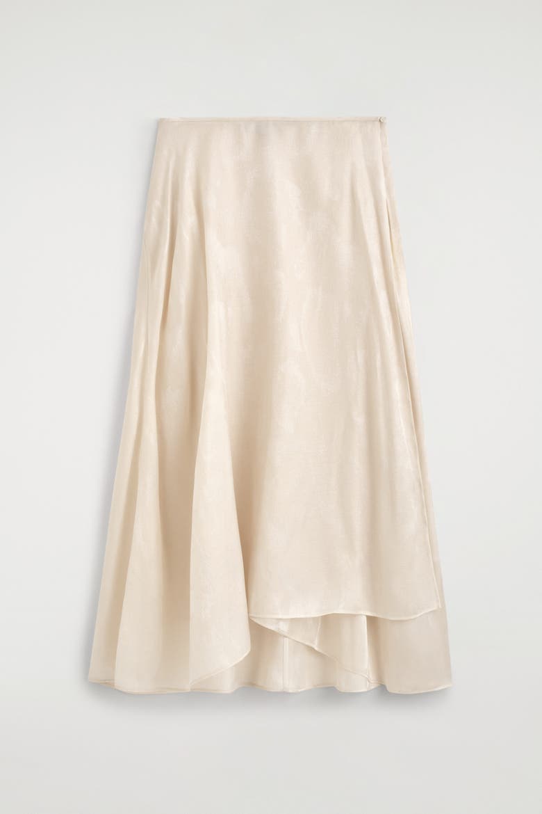 Jacquard Handkerchief Midi Skirt, Alternate, color, CREAM