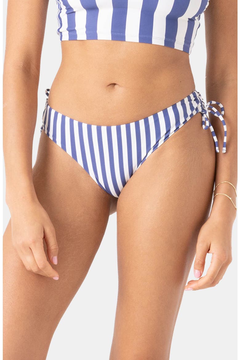 Stripe Out Side Tie Bikini Bottoms, Alternate, color, BIJOU BLUE