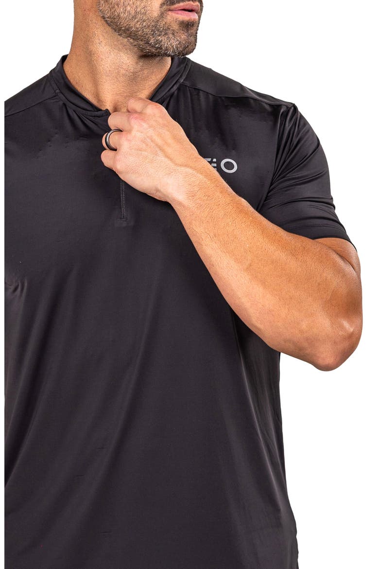 Athletic Quarter Zip Performance T-Shirt, Alternate, color, BLACK