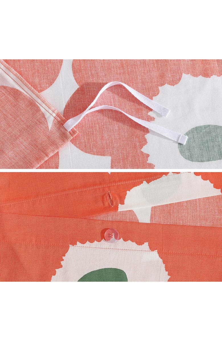 Marimekko Unikko Duvet Cover & Shams Set, Alternate, color, Open Bright Orange