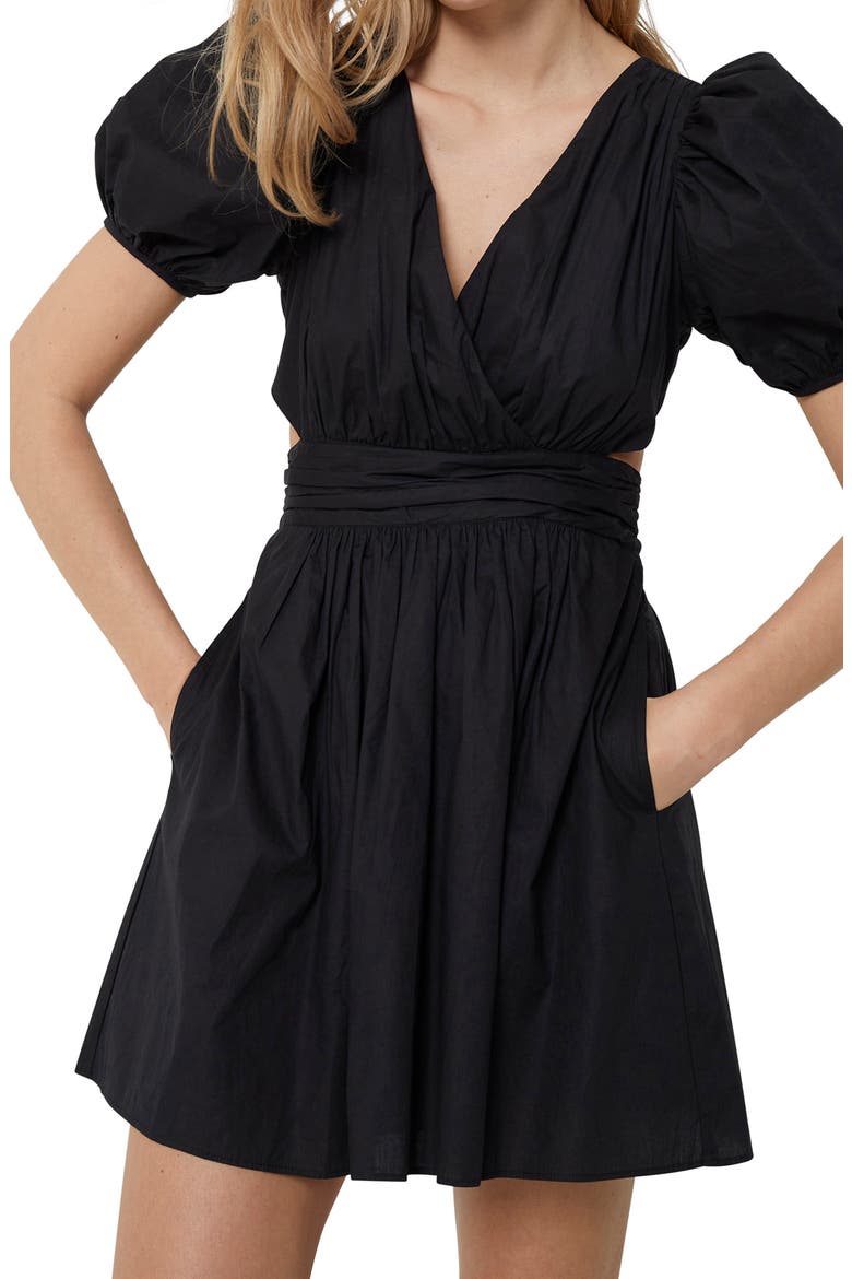 Rhodes Poplin Minidress, Alternate, color, BLACK