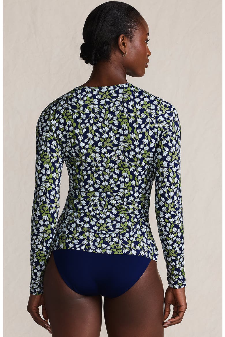 SunShade UPF 50 Long Sleeve Relaxed Rash Guard, Alternate, color, Deep Sea/Blue Floral Tropic
