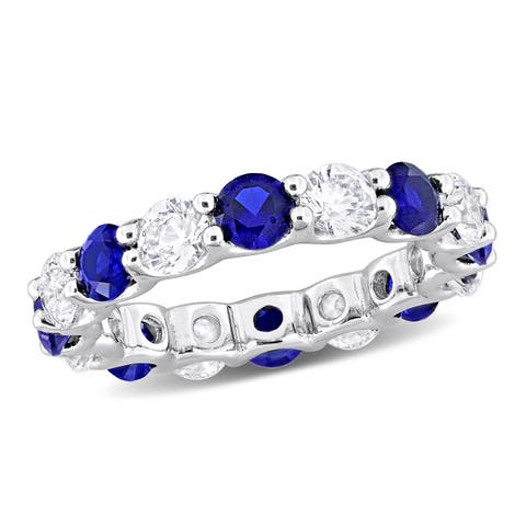 Lab-Created Gemstone Eternity Band Ring