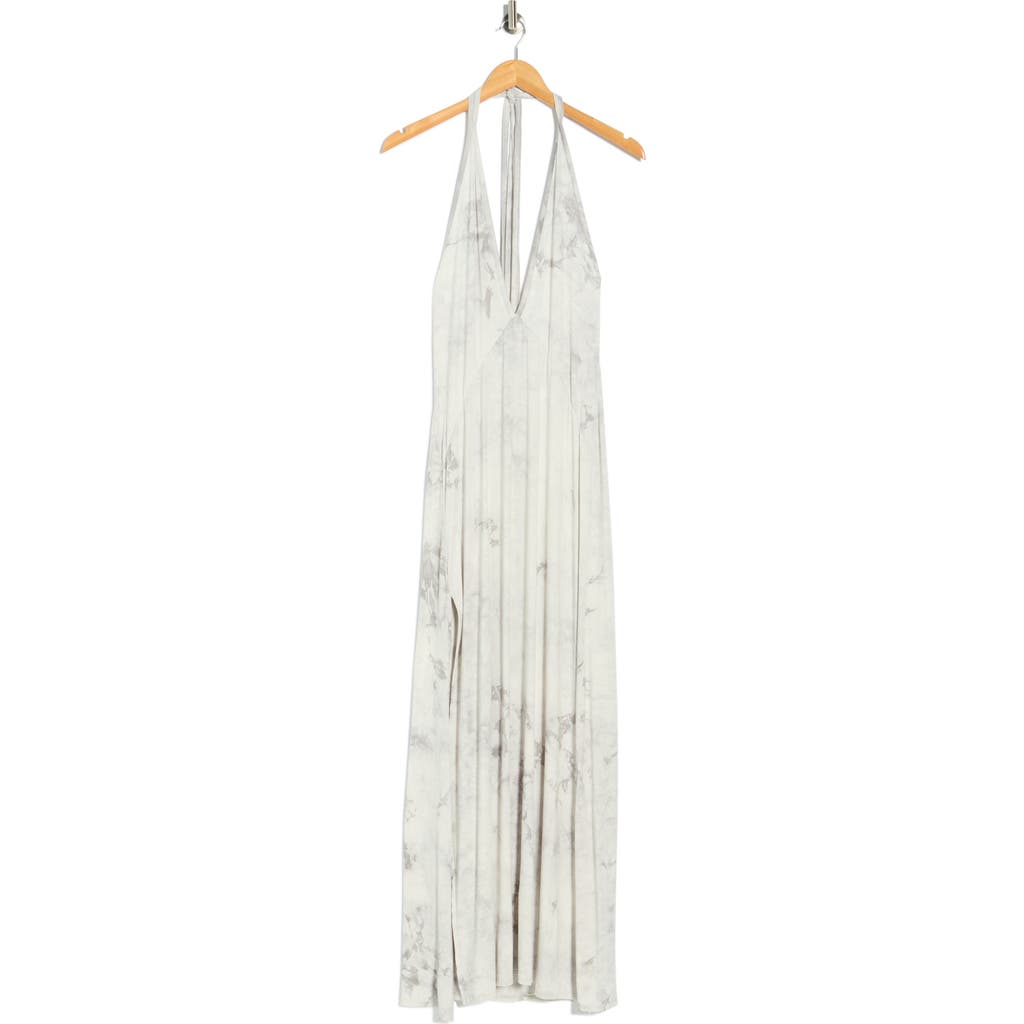 Go Couture Plunging V-neck Maxi Dress In Gray