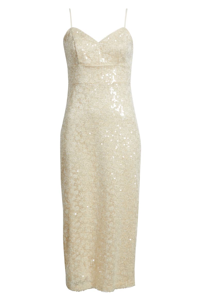 Sequin Sleeveless Midi Dress, Alternate, color, IVORY
