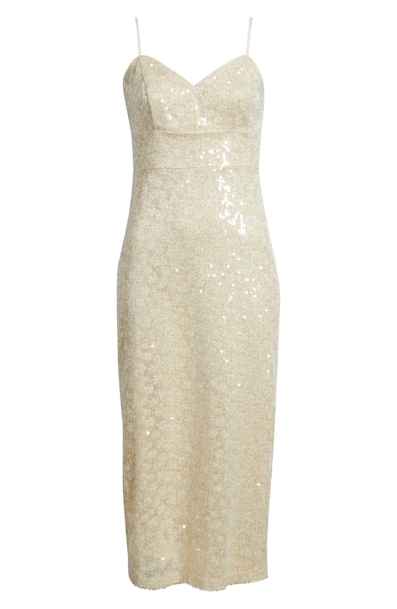 Eliza J Sequin Sleeveless Midi Dress, Alternate, color, 