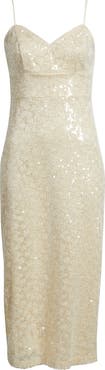 Eliza J Sequin Sleeveless Midi Dress