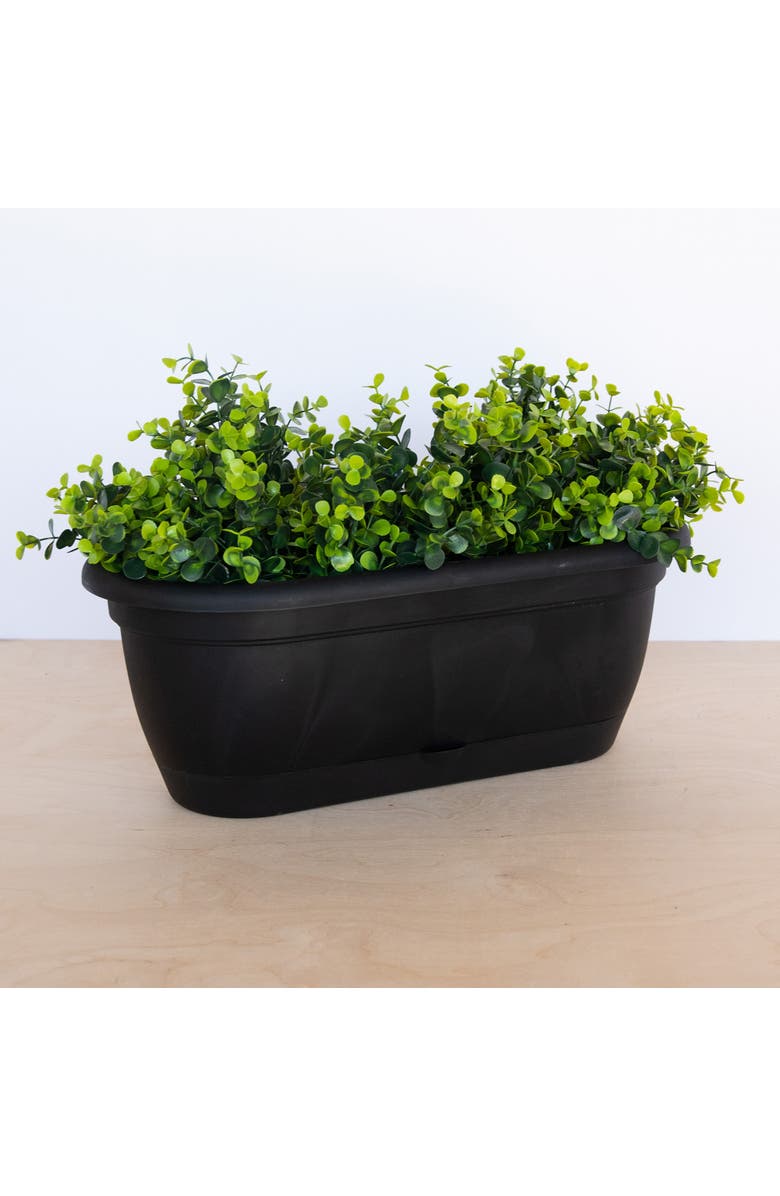 Bloem 19.25 Inch Lucca Oval Window Box Planter, Black, Alternate, color, Black