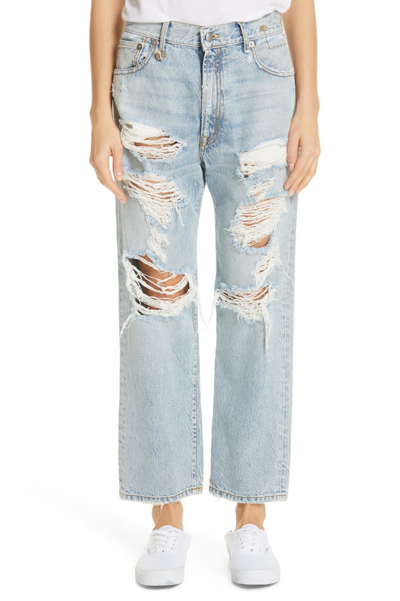 Ripped Boyfriend Jeans, Main, color, MILTON W/ RIPS