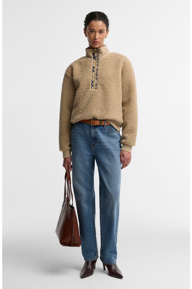 Fawne High Pile Fleece Pullover, Alternate, color, WARM TRENCH