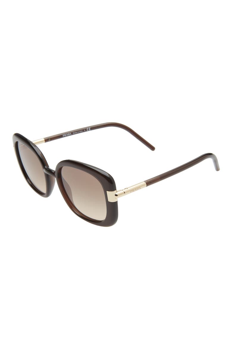 Pillow 53mm Gradient Round Sunglasses, Alternate, color, DARK BROWN CRYSTAL/ BROWN GREY