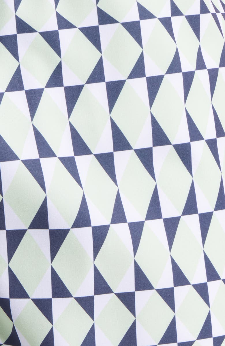 Open Edit Recycled Volley Swim Trunks, Alternate, color, Green Delicacy Diamond Grid