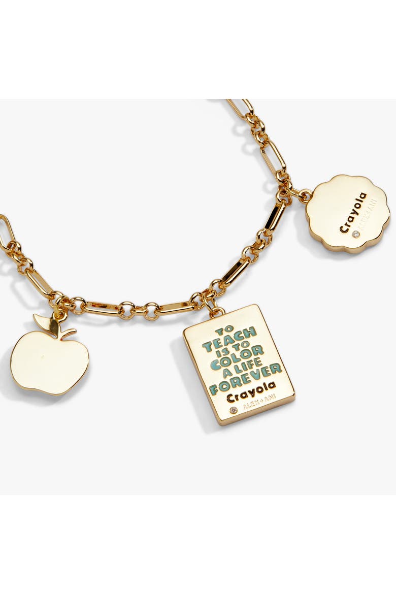 Crayola 'Teaching Is A Work Of Heart' Toggle Bracelet, Alternate, color, Gold