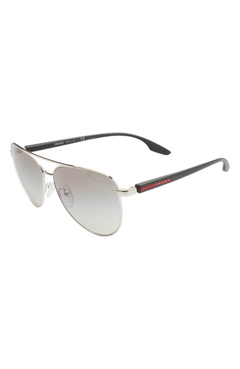 Prada Linea Rossa Marc Jacobs 61mm Aviator Sunglasses, Alternate, color,
