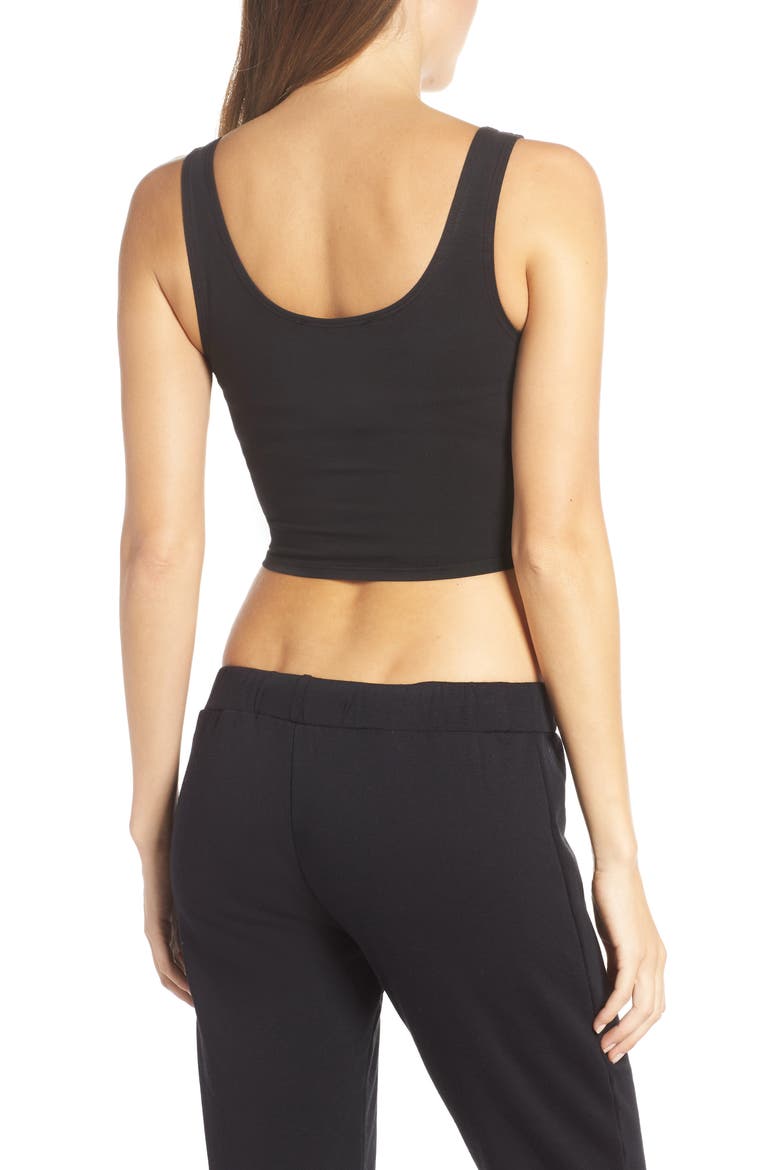 Fitted Crop Tank, Alternate, color, BLACK