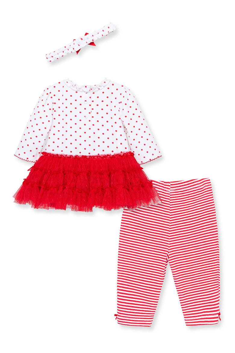 Christmas Tree Embellished Top, Leggings & Headband Set, Alternate, color, RED