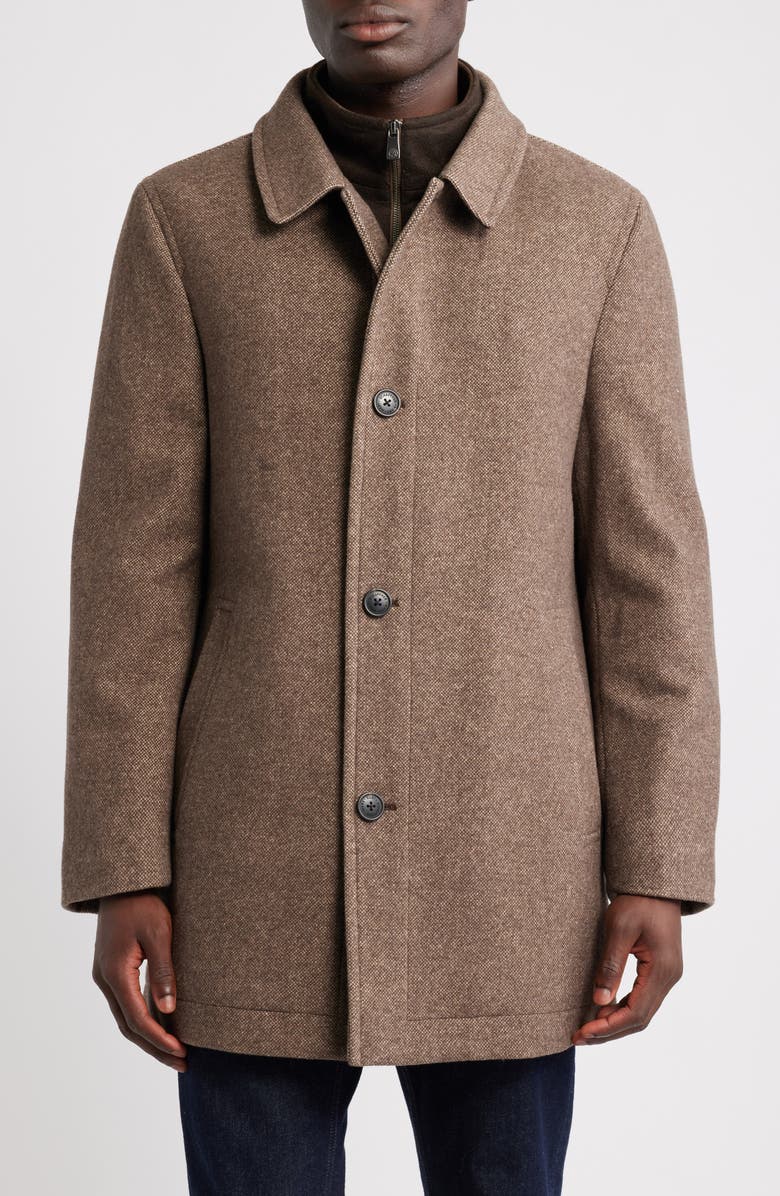Hart Schaffner Marx Macbeth Wool Blend Single Breasted Coat, Alternate, color, Chestnut Pindot