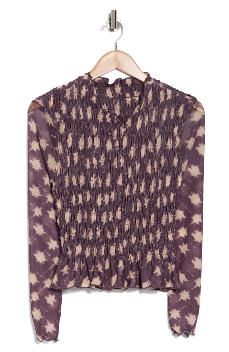 Maaji Eggplant Dye Lourdes Long Sleeve Cover-Up Top, Alternate, color, 