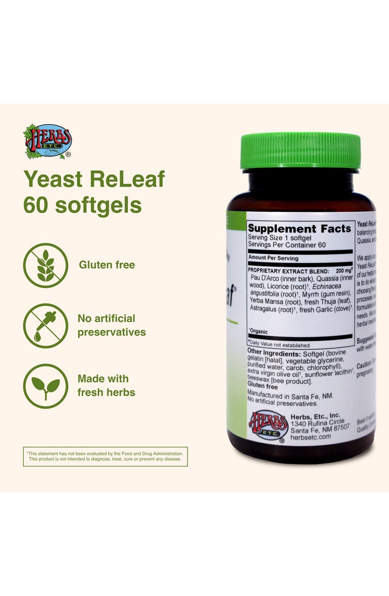 Herbs Etc. Yeast ReLeaf<sup>®</sup> Softgels 60 ct, Alternate, color, NO COLOR