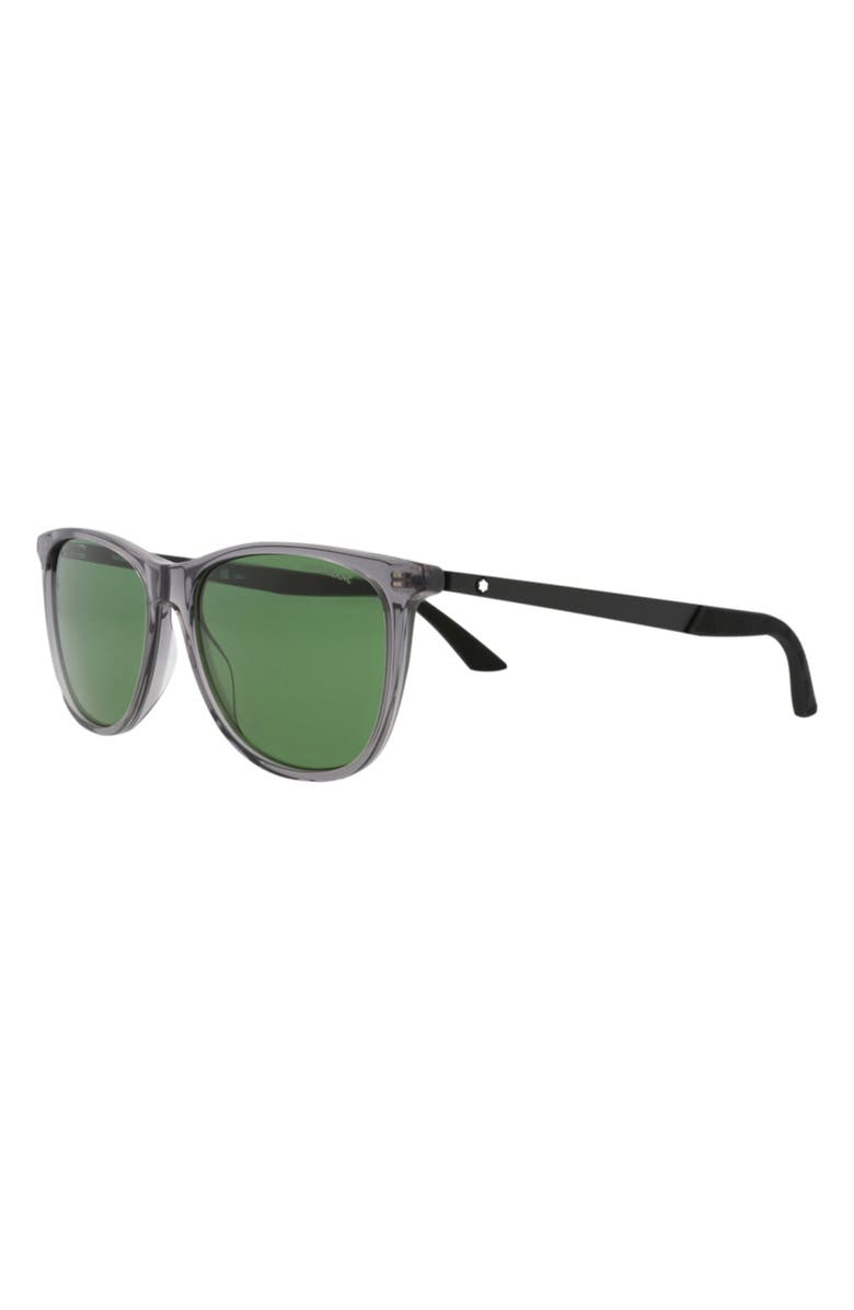 Montblanc 56mm Square Sunglasses, Alternate, color, Grey Black Green