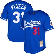 Mitchell & Ness Men's Mitchell & Ness Mike Piazza Royal Los Angeles Dodgers Cooperstown Collection Mesh Batting Practice Button-Up Jersey