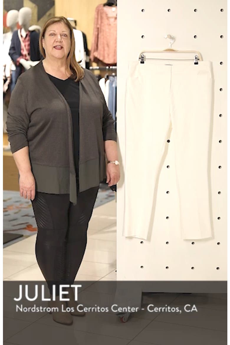 High Rise Stretch Cotton Blend Ankle Pants video