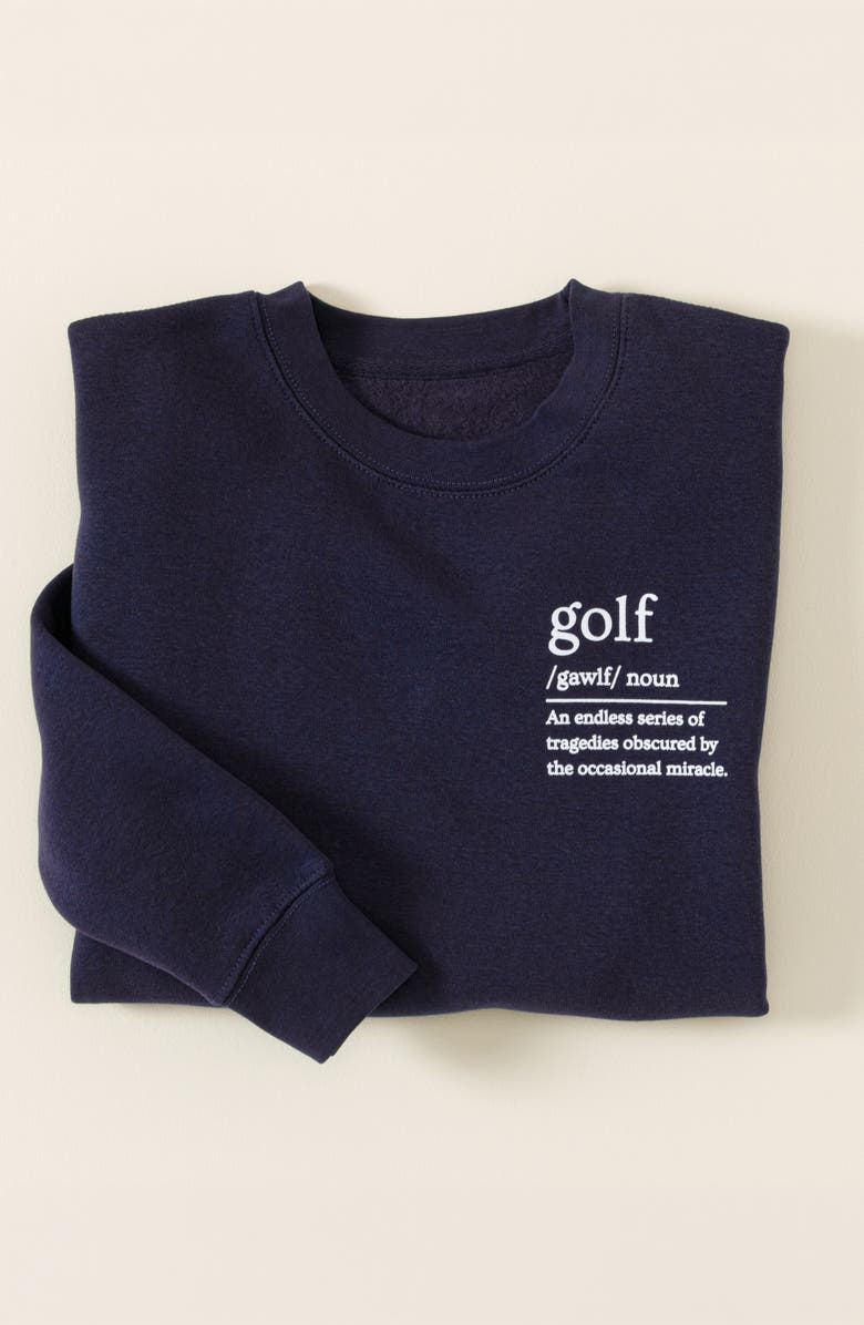 Uncommon Goods The Definition of Golf Sweatshirt, Alternate, color, Navy Blue