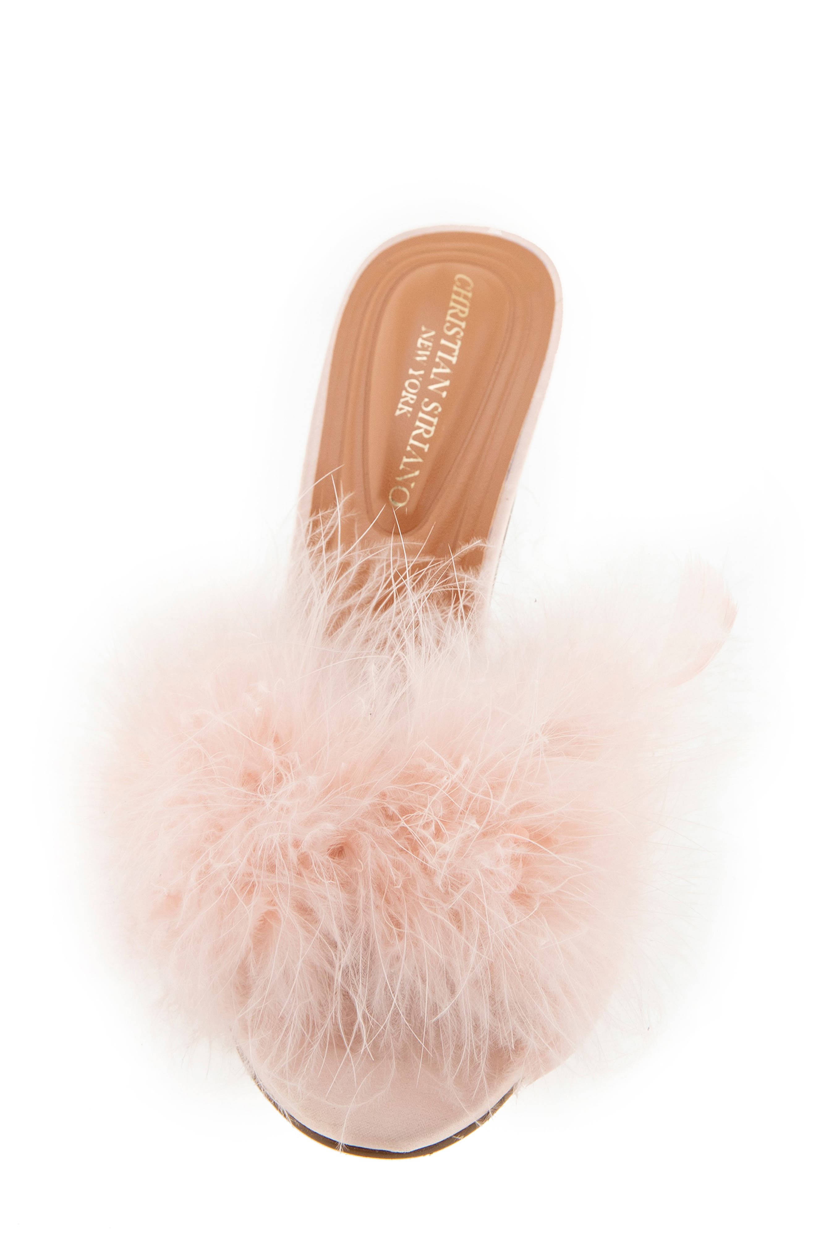 Jazeily Feather Slide Sandal, Alternate, color, BLUSH