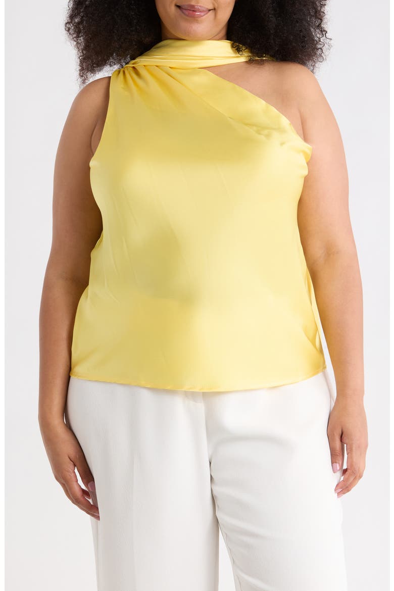 Scarf Detail One Shoulder Top, Main, color, BUTTER
