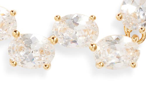 Nordstrom Oval Cubic Zirconia Foldover Collar Necklace In Clear- Gold