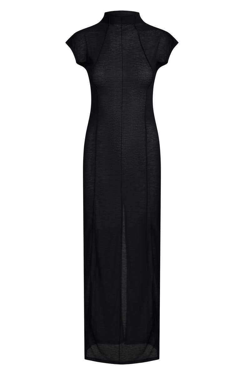 LIONESS Redefined Exposed Seam Semisheer Maxi Dress, Alternate, color, 