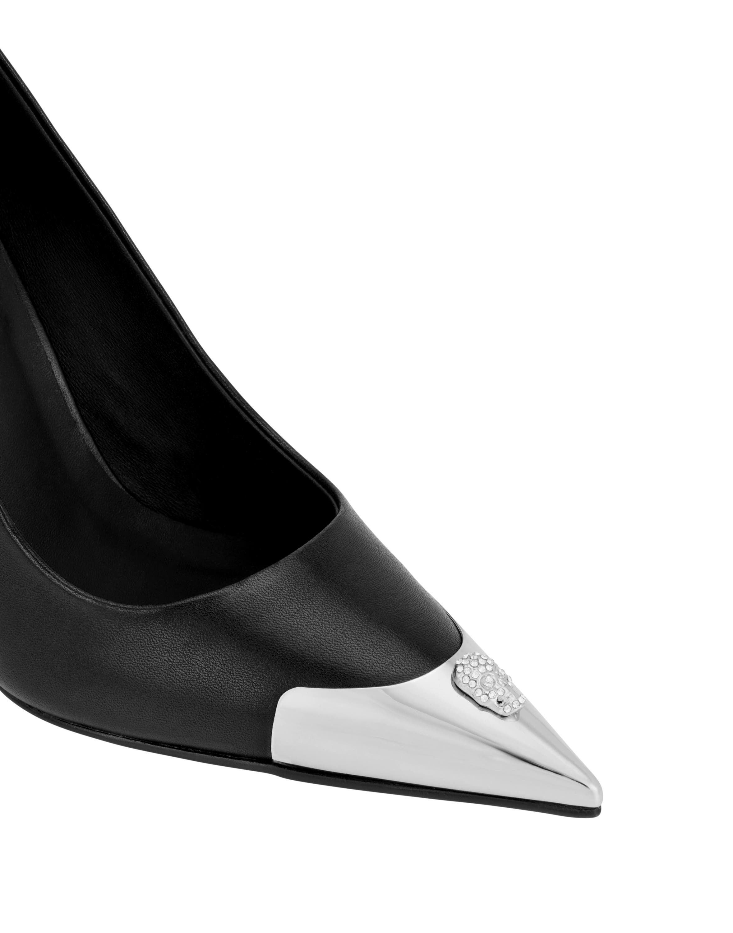 Nappa Decollete Hi-Heels Pump H105 Skull Toe Women, Alternate, color, black