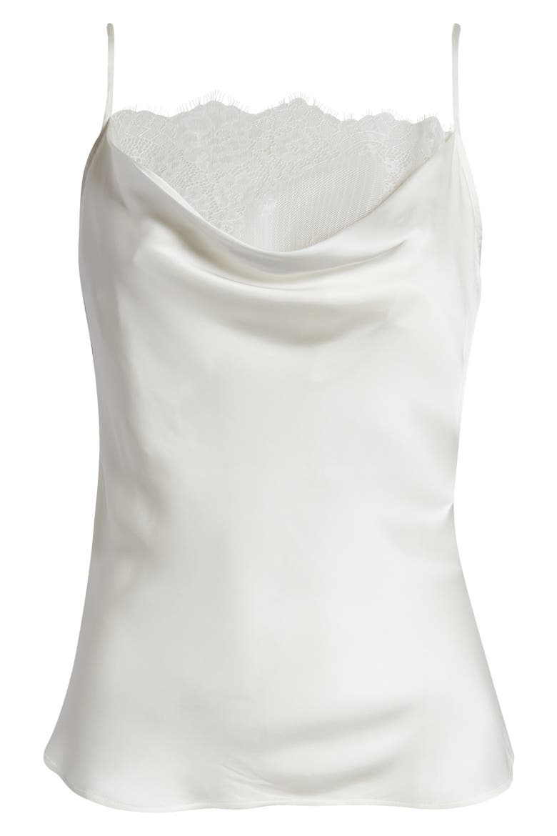 Seven Lace Inset Cowl Neck Camisole, Alternate, color, SOFTWHITE
