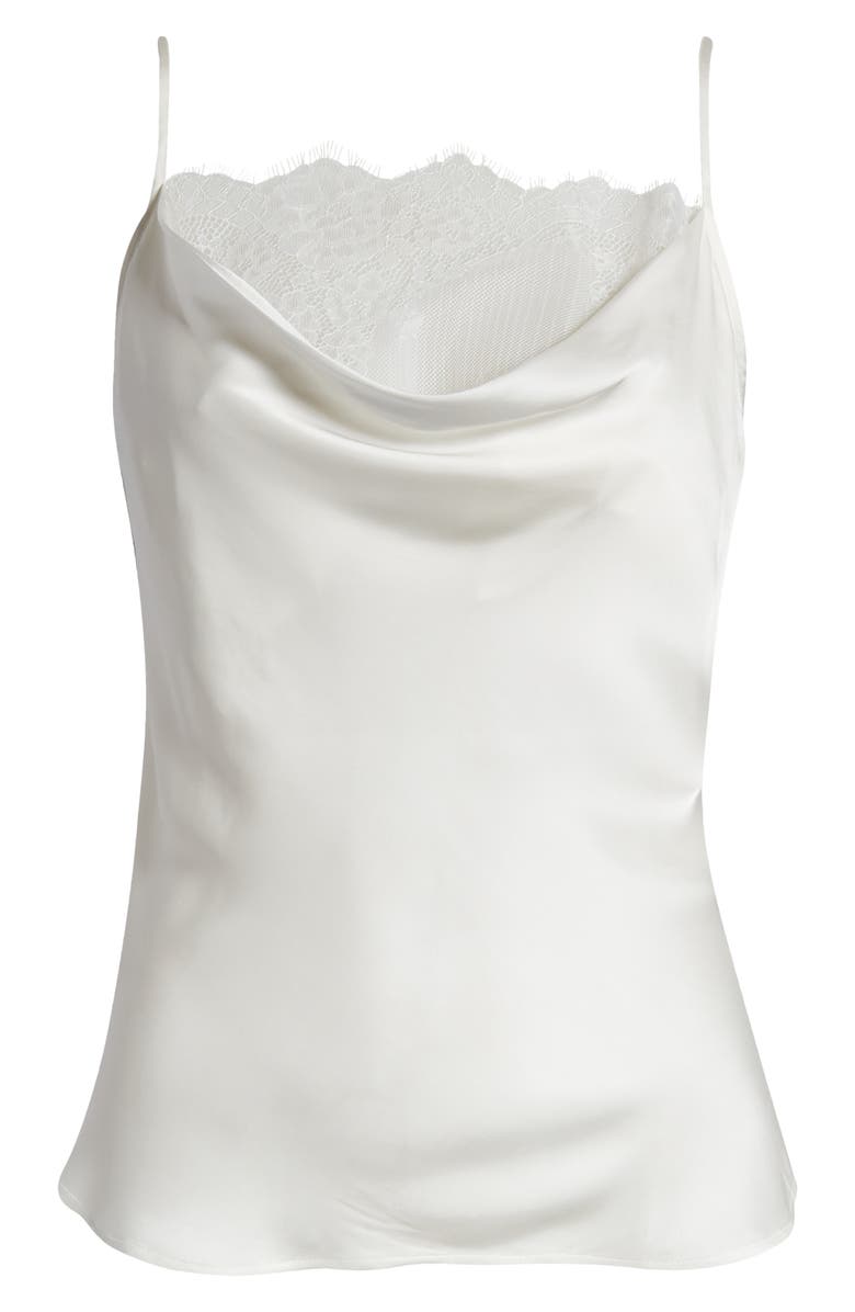 7 For All Mankind Seven Lace Inset Cowl Neck Camisole, Alternate, color,