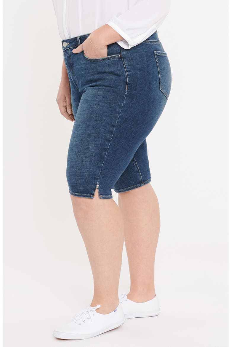Side Slit Denim Bermuda Shorts, Alternate, color, MARCEL MARE