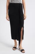 Emporio Armani High Waist Side Fringe Skirt