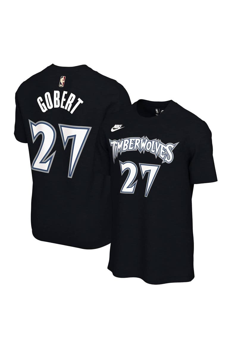 Unisex Nike Rudy Gobert Black Minnesota Timberwolves Name & Number T-Shirt - Classic Edition, Main, color, Black