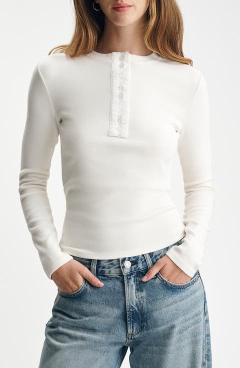 Rib Henley Top