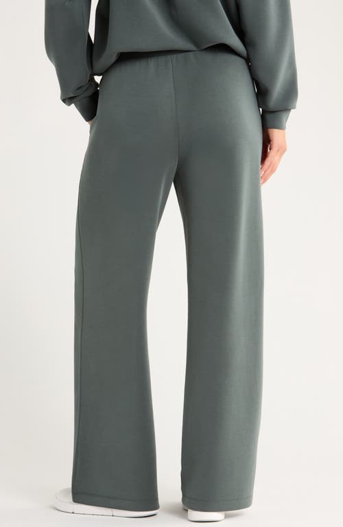 Zella Ultrasoft Knit High Waist Straight Leg Pants In Gray