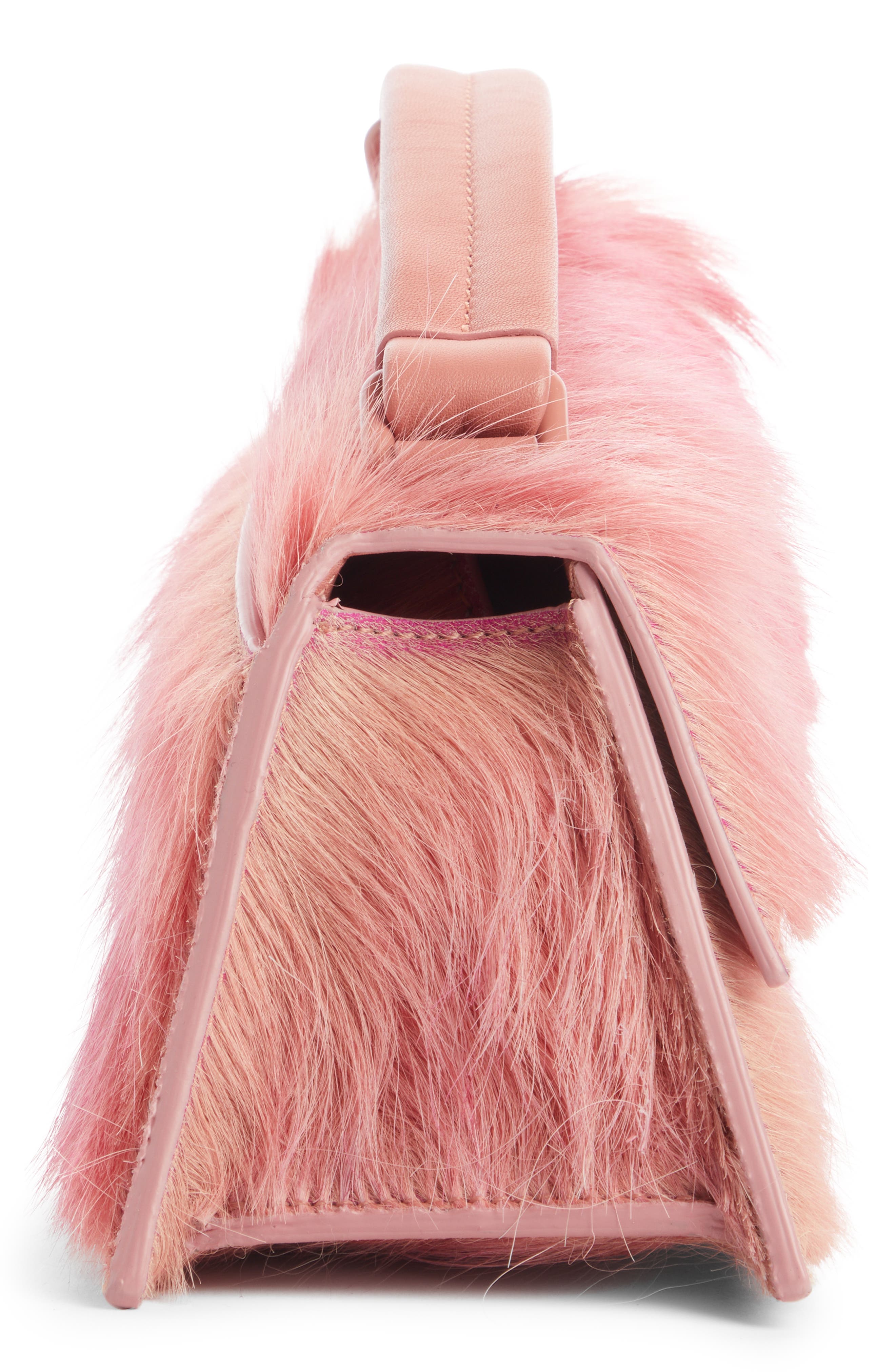 Acne Studios Mini Distortion Genuine Calf Hair Shoulder Bag, Alternate, color, 